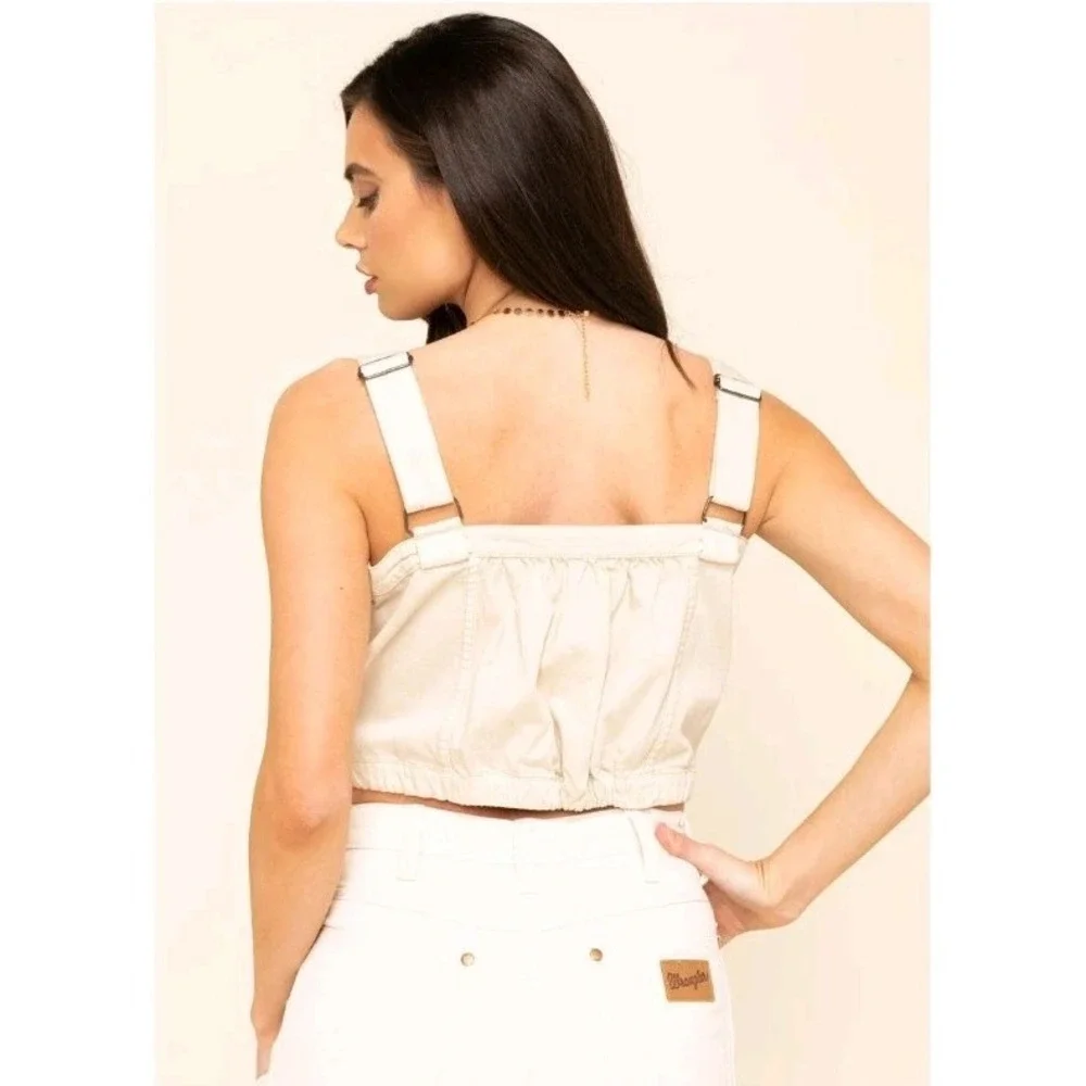 48 Free People‎ Palm Desert Solid Denim Top